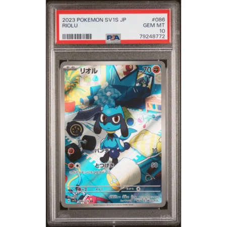 Karta Pokemon Radiant Riolu #086 oceniona przez PSA na znakomitą ocenę PSA 10 (Gem Mint).