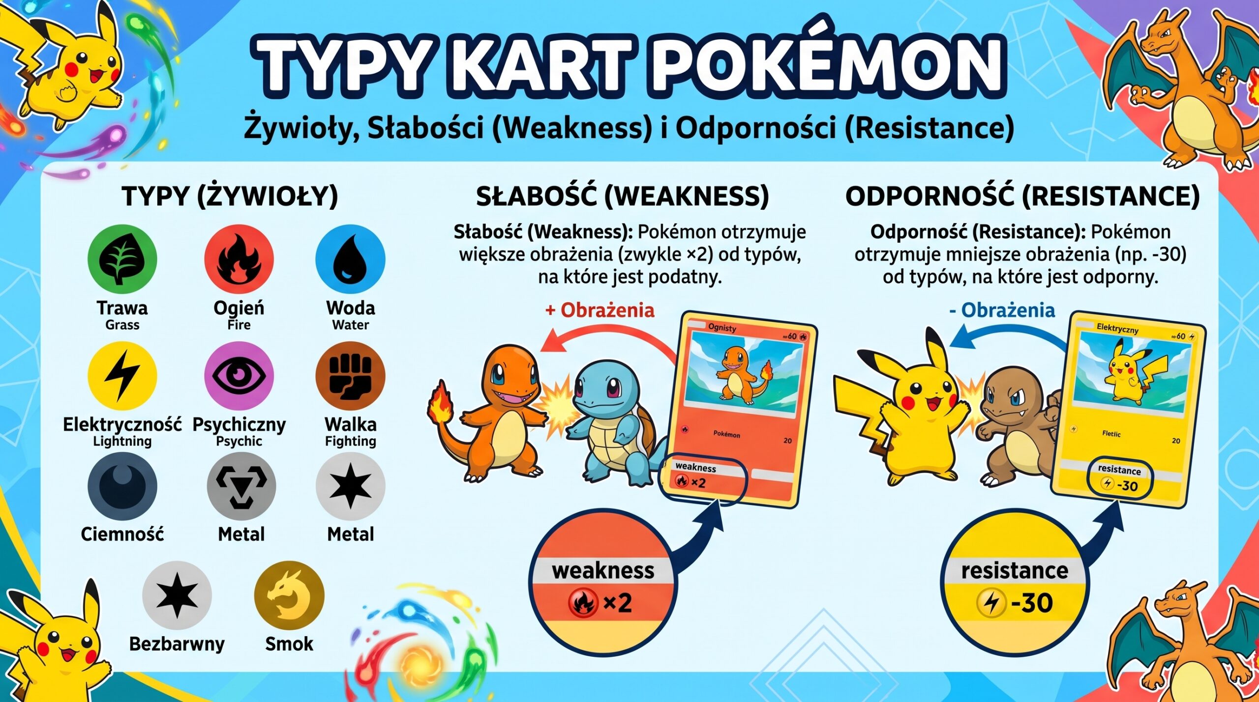 Typy Pokemonów a zjawisko Weakness/Resistance. Jak mądrze kontrować najpopularniejsze talie turniejowe, wykorzystując słabości przeciwnika?